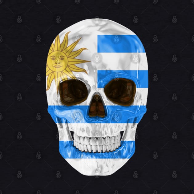 Uruguay Flag Skull - Gift for Uraguyan With Roots From Uruguay by Country Flags